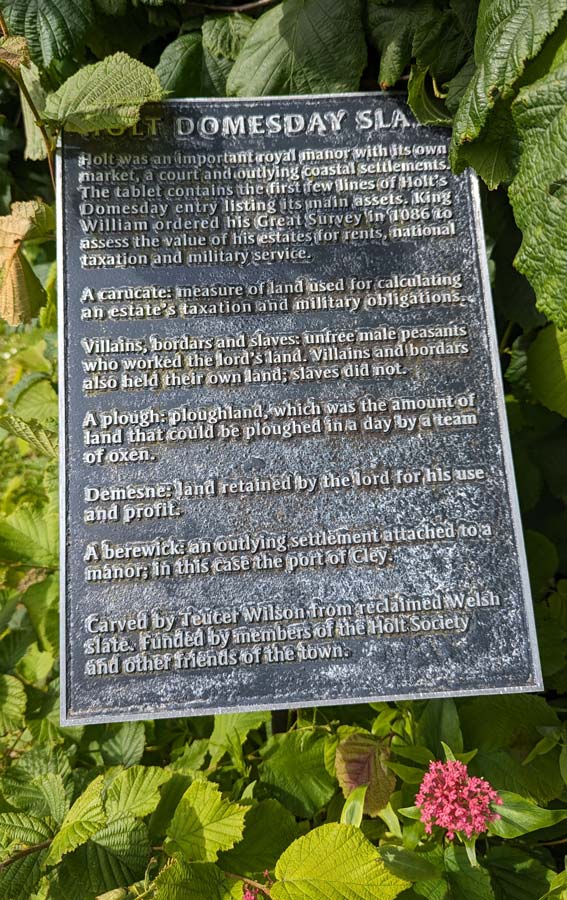 The Holt Domesday Slate - plaque