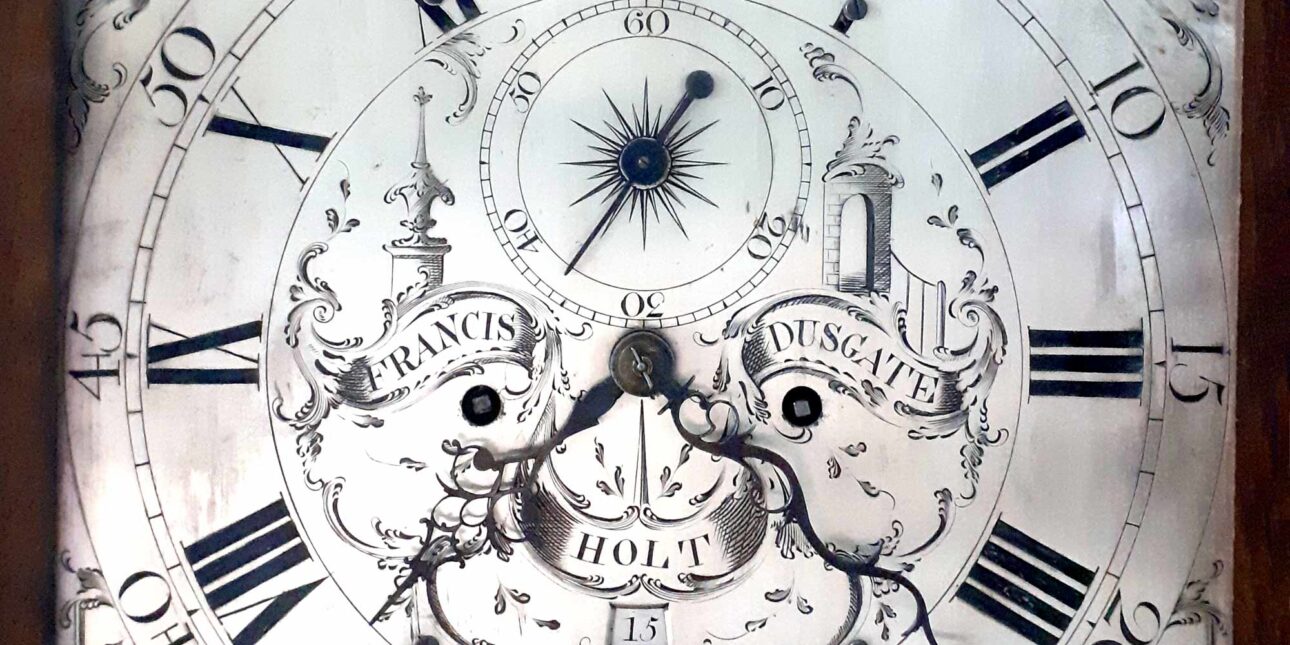 18th century clock made in Holt, Norfolk