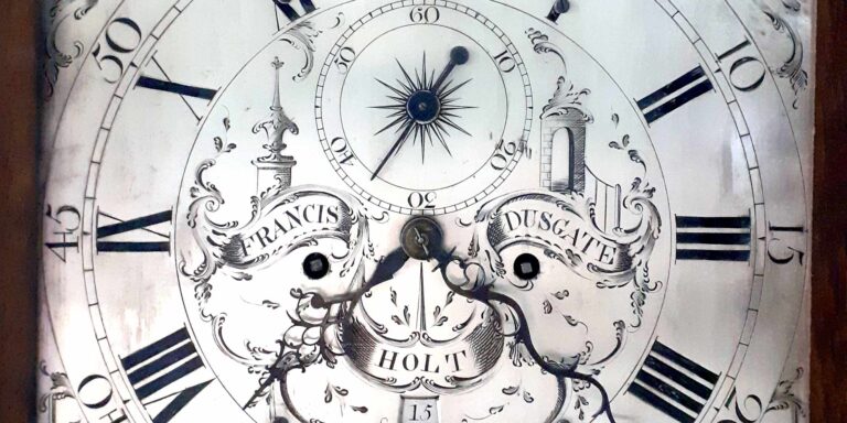 18th century clock made in Holt, Norfolk